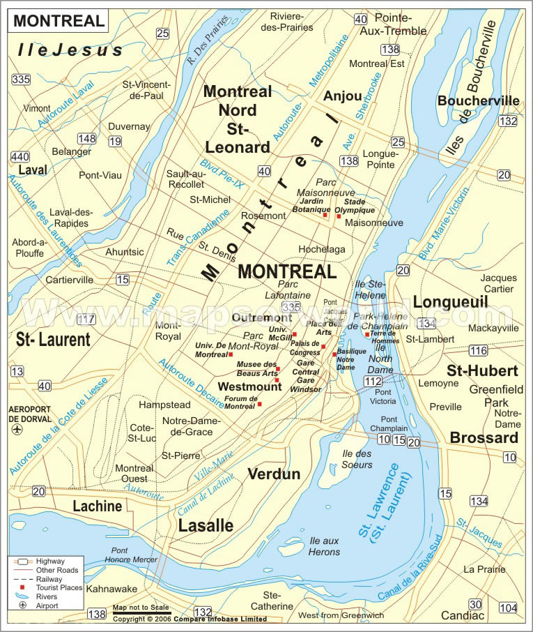 montreal downtown map
